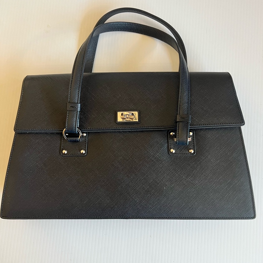 Salvatore Ferragamo Black Textured Handbag